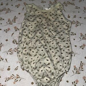 Rylee + Cru Olive Floral Kids Bodysuit